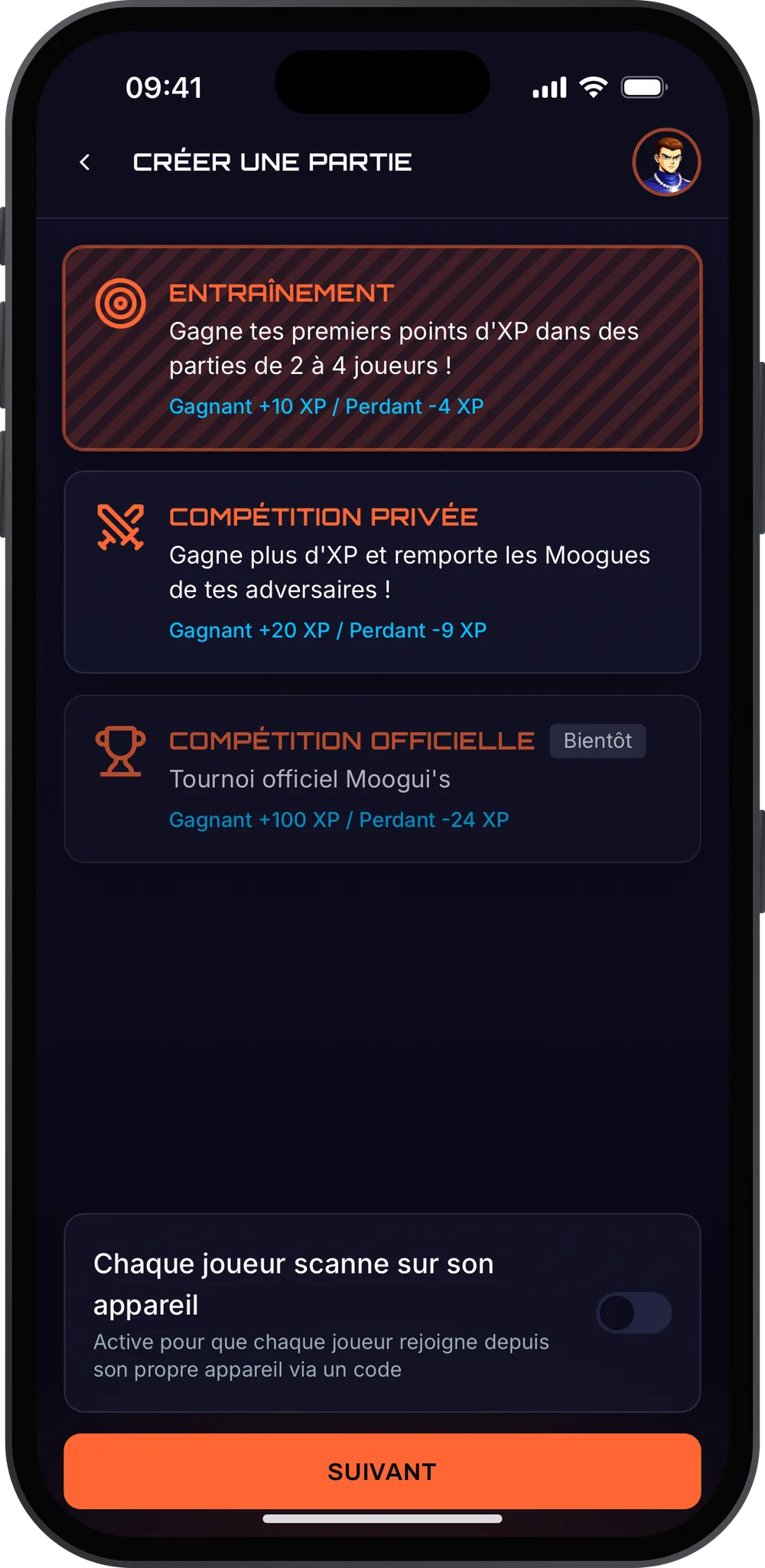 Création de partie Moogui's